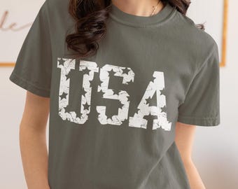Maglietta Comfort Colors USA Star / Maglietta patriottica del 4 luglio
