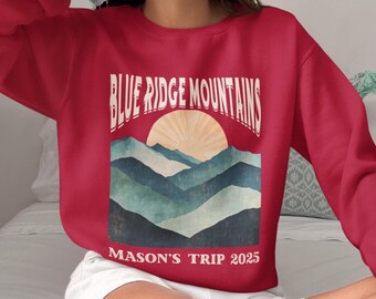 Gepersonaliseerde Blue Ridge Mountains-sweater | Vintage National Park-hoody
