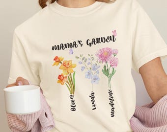 Personalized Mama's Garden Comfort Colors T-Shirt | Mother's Day Gift