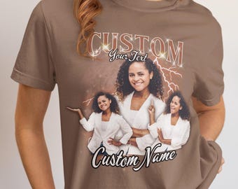 Camiseta pirata vintage personalizada, camiseta con cara personalizada, camiseta personalizada para novio o novia, regalo de cumpleaños con collage de fotos retro