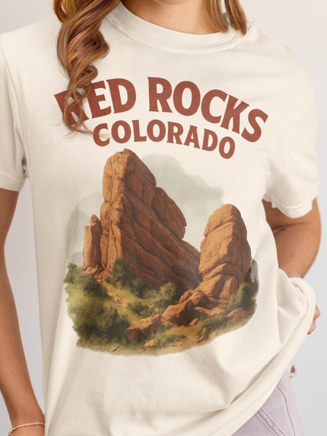 Retro Red Rocks Colorado Tee Vintage Rock Formation Shirt Travel Gift ...