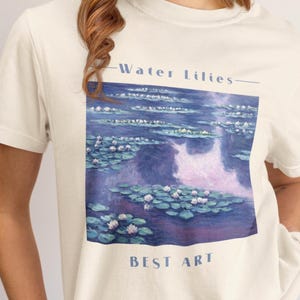 Comfort Colors Water Lilies Tee / Crop / Tank — Monet-Inspired Vintage Art Shirt, Impressionist Water Lilies Gift, Art Lover Tee