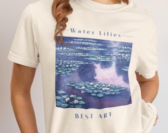 睡蓮Tシャツ - モネ風アートシャツ