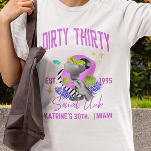 30th Birthday Party Shirt/Sweatshit/Hoodie | Personalized Dirty 30 Tee | Social Club Cocktail Design