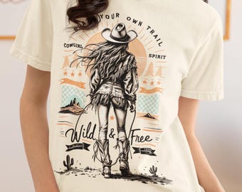 レトロ カウガール シャツ | ウエスタン グラフィック T シャツ | ロデオ カントリー ウエスタン トップ