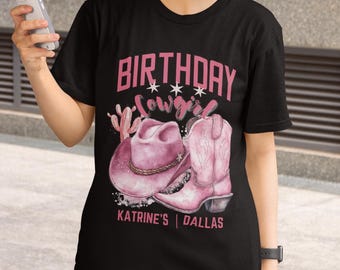 Sweat-shirt à capuche personnalisé anniversaire cow-girl | T-shirt de fête d'anniversaire western personnalisé