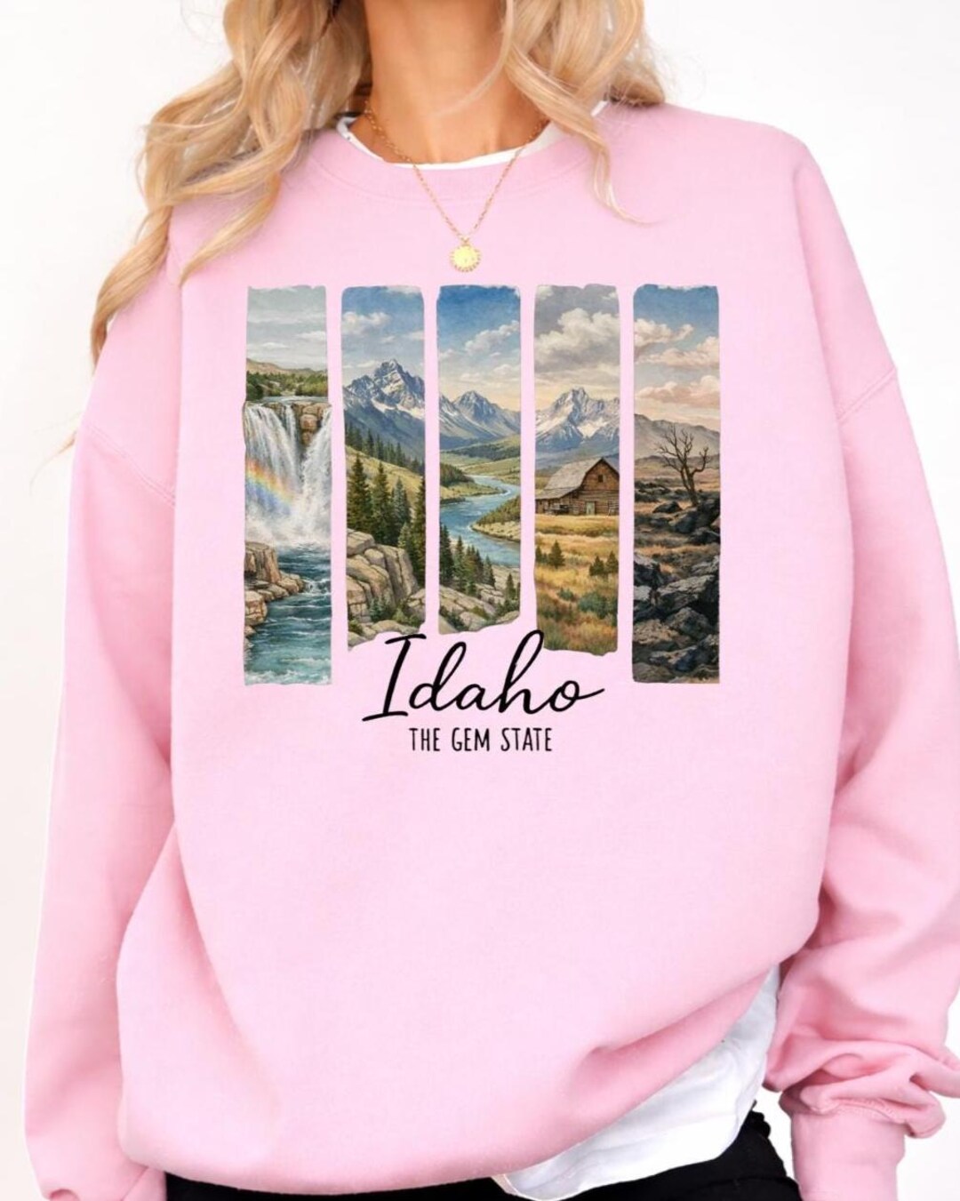 Idaho Sweatshirt Vintage Landscape the Gem State Scenic Hoodie