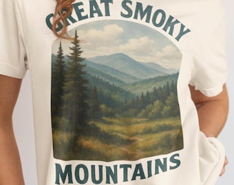 Great Smoky Mountains Shirt Vintage National Park Graphic Tee Tennessee Hiking Travel Comfort Colors