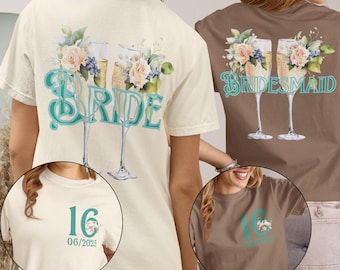 Bride and Bridesmaid Shirts | Bachelorette Party Shirts | Bride Squad Matching Tees | Bridal Party Shirts | Custom Bridesmaid Shirt