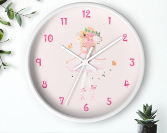 Ballerina Wall Clock, Kids Room Wall Clock, Kids Room Theme, First Time Mom Gift, Kids Room Decor