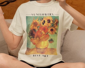 Comfort Colors Sunflower Tee – Van Gogh Style Floral Shirt