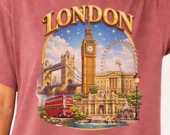 London Travel T-Shirt, Vintage London Graphic Tee, Comfort Colors Shirt