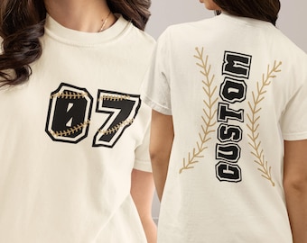 Custom Baseball Shirt Personalized Name Number Tee, Game Day Outfit, Team Player Gift, Sports Fan Shirt, Comfort Colors