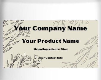 Editable Floral Product Label Customizable Template Canva Printable