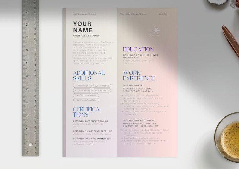 Editable Professional Resume Template Customizable Canva image 2