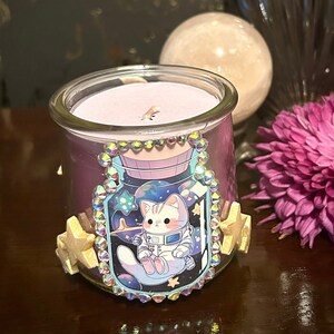 Space Kitty purple candle