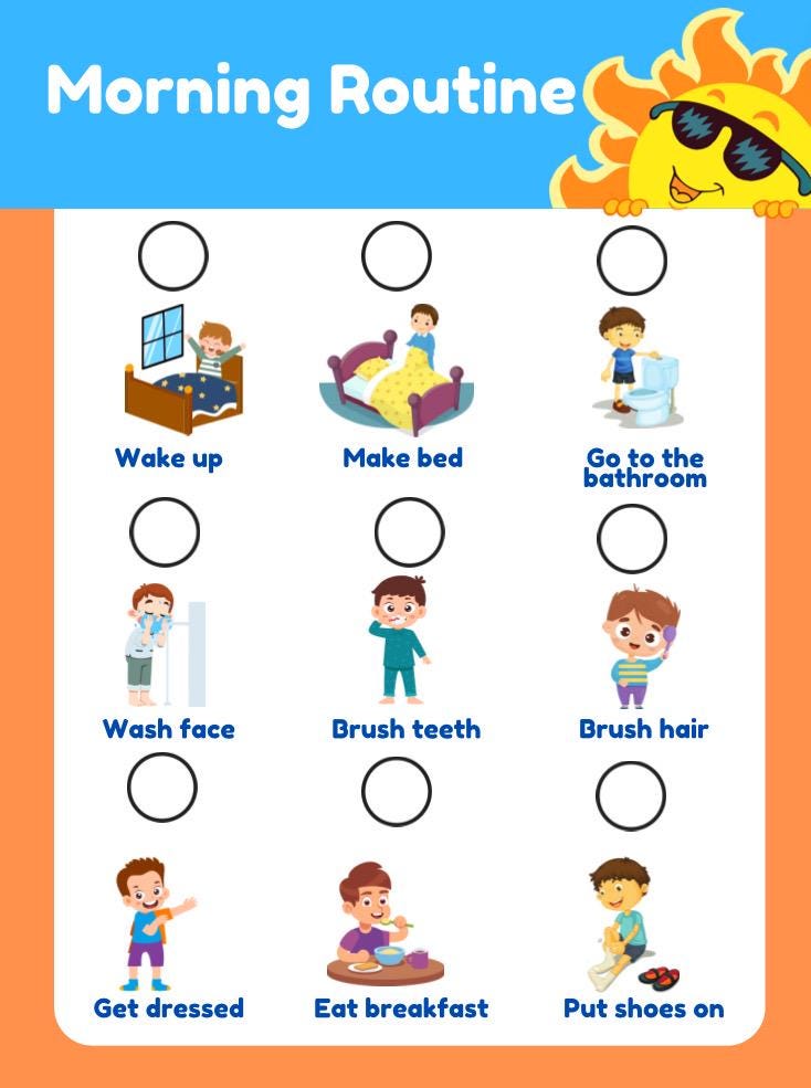 Morning Routine for GIRLS AND BOYS Pdf - Etsy