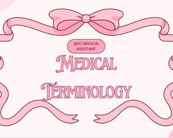 Medical Terminology PDF| 260 pages| Medical Assistant Study Guide| Pink Aesthetic