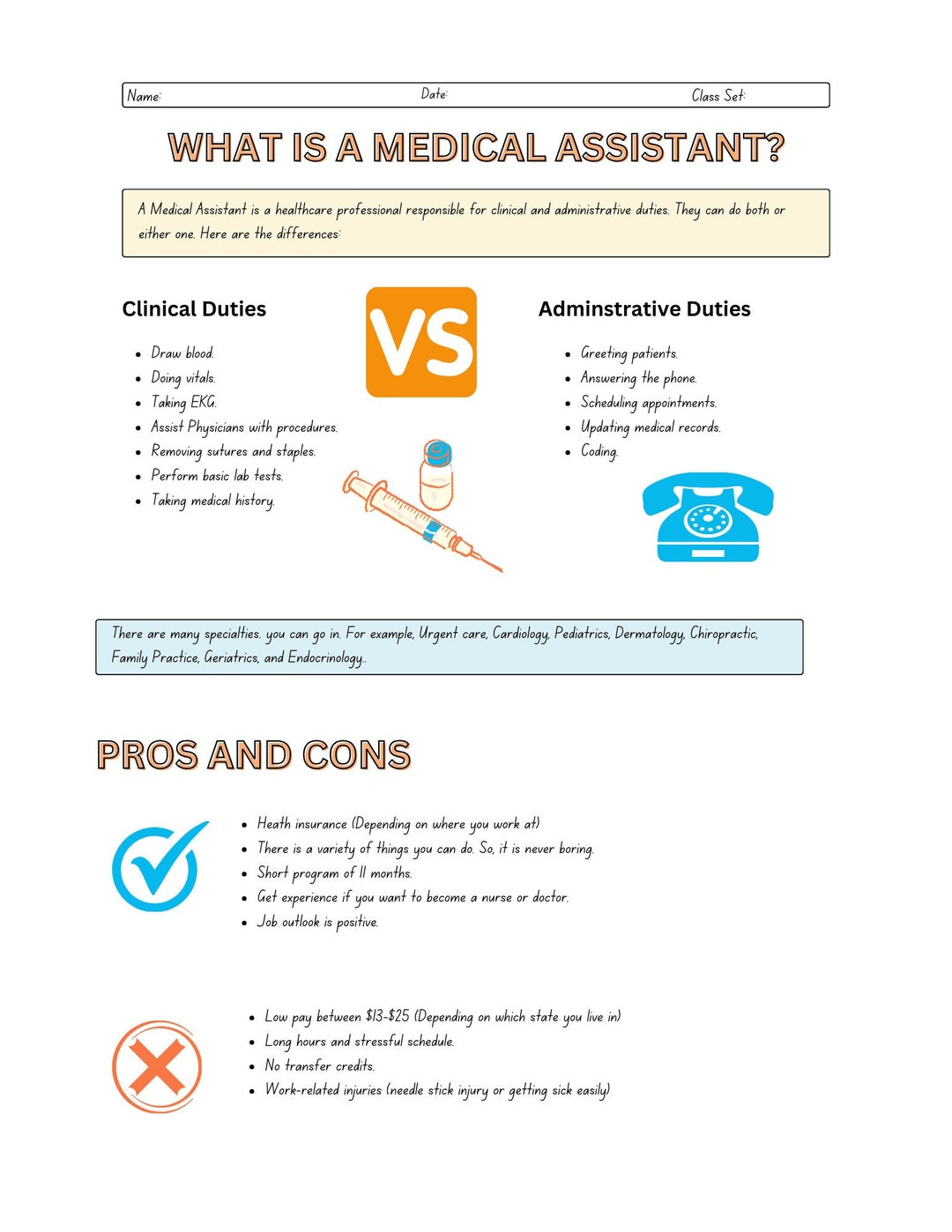 Medical Assistant Procedures.pdf What is a Medical Assistant/ School Tips PDF - Etsy