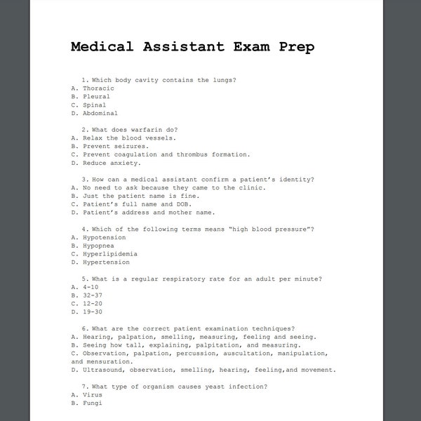 Medical Assistant Study Guide - Etsy