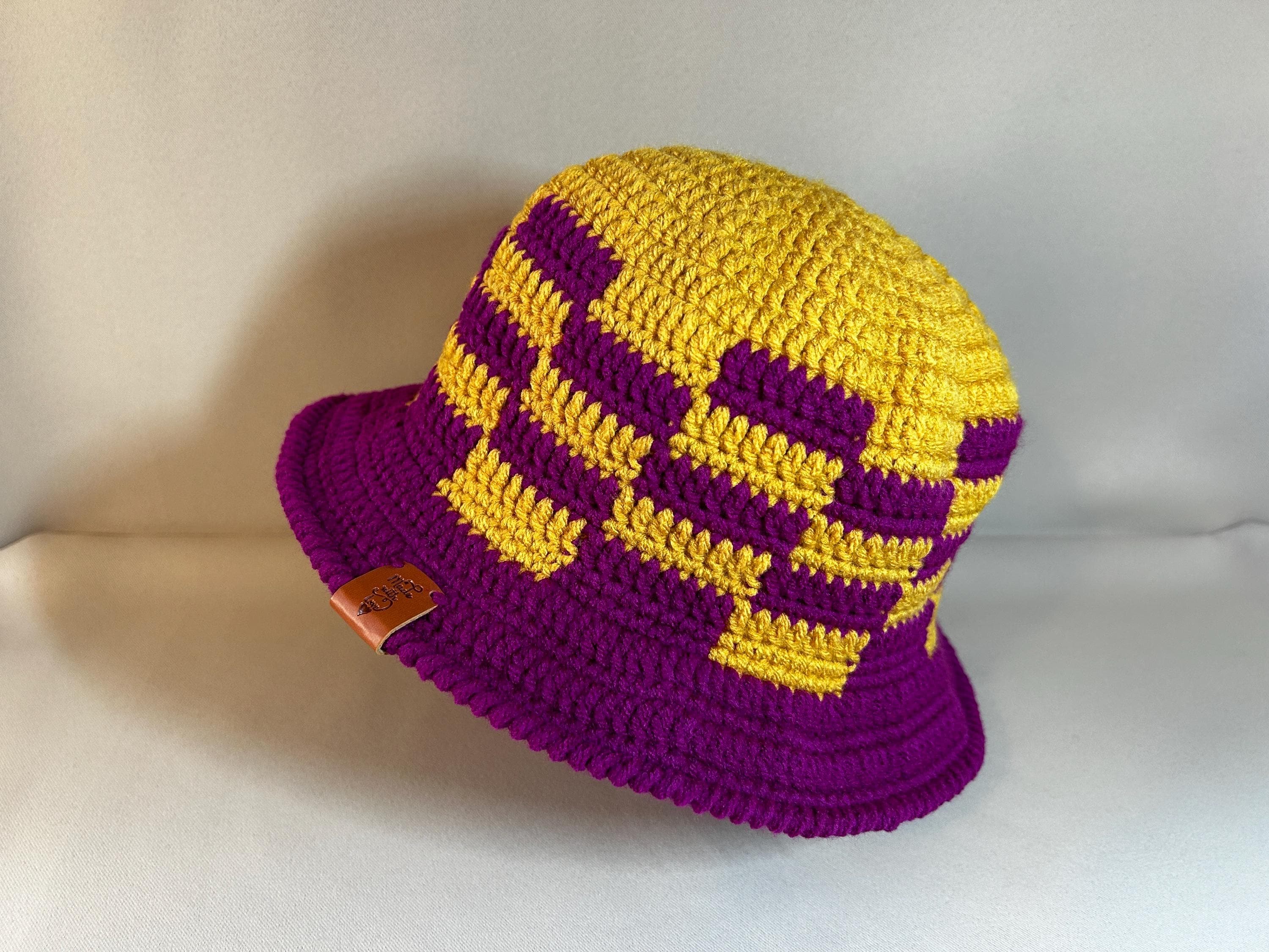 Luxury Two-Tone Crochet Bucket Hat with Interlocking Logo Woven 2-Tone Crochet Bucket Hat – LaValentinanyc.com main image 3