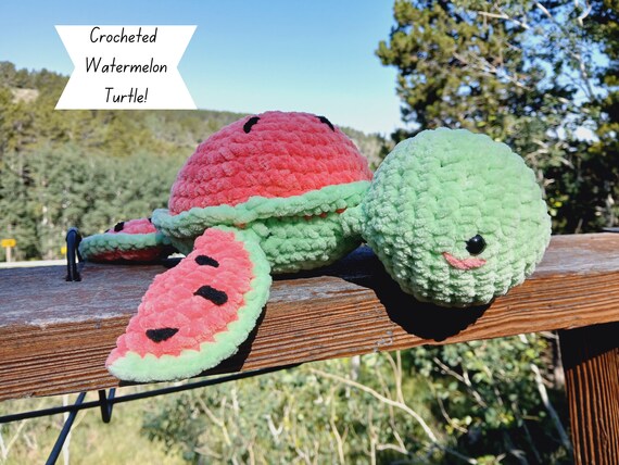 Crocheted Watermelon Turtle | Premier Parfait Chunky Yarn