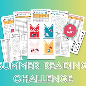 Summer Reading Challenge for Kids, Kids Reading Challenge, Reading Printable Activities, Summer Reading Bingo