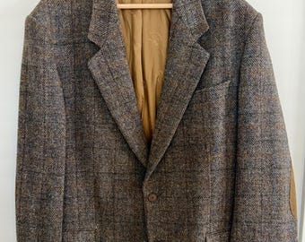 Classic Vintage '60's HARRIS TWEED Tweed Man's Wool Jacket