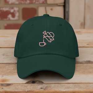 Coffee Embroidered Dad Hat French Press Barista Cap Minimalist Espresso Baseball Cap Cafe Vibes Gift for Coffee Lover and Coffee Shop Style