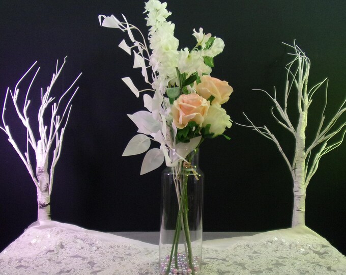Gentle Grace, Pink & White Roses, Delphinium, and Orchids with White Eucalyptus in a Stylish Glass Vase with Pearl Colored Pearls