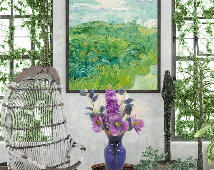 Sky Blossom, Delphinium, poppy, and blue eucalyptus artificial flower arrangement