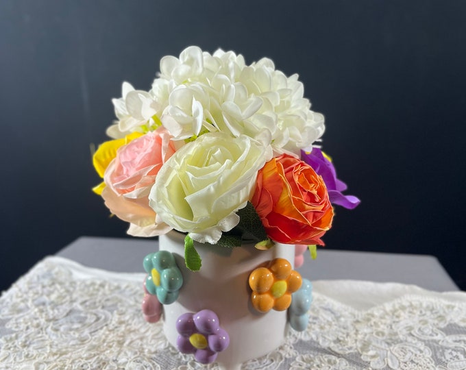 Pastel Dreams, Multi-colored Roses, Hydrangea Artificial Flower Arrangement
