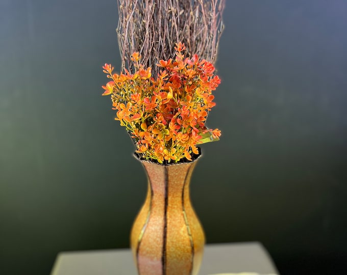 Baby's Breath and woodland twigs, artificial flower arrangement, Embers Glow