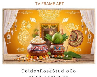 Pohela Boishakh TV Frame / Arte festivo cultural de Año Nuevo bengalí (descarga digital), Shubho Noboborsho Banner Decorarion