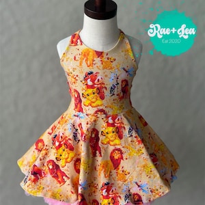 The Lion Watercolor Dakota Dress