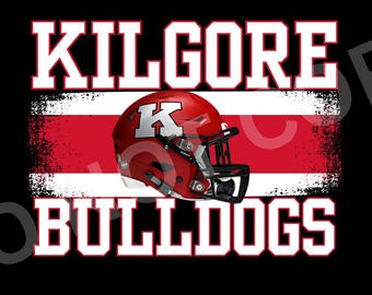 Kilgore Bulldogs Helmet Flag PNG File, Digital Download, Football, Cheer, Team