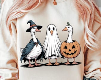 Boo Ghost Goose Png, Halloween Goose PNG, Halloween Shirt, Autumn Png, Skeleton Goose, Halloween Sublimation Design, Pumpkin Goose Shirt Png