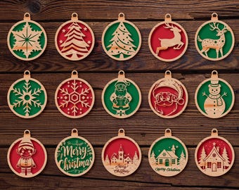 Kerst ornamenten svg bundel, kerst vector bestand bundel, CNC kerst vector bestand, kerst ornamenten clipart, ornamenten gesneden bestand