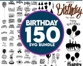 ハッピーバースデー svg バンドル、ハッピーバースデー png、バースデーケーキ svg、ハッピーバースデーケーキトッパー svg、Cricut 用 SVG ファイル、バースデークリップアート