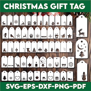 Christmas Gift Tag Templates SVG Bundle, Gift Tag SVG, Label SVG, Christmas Tag Svg, Tag Svg, Tags Template, Christmas Gift Tag Png Dxf