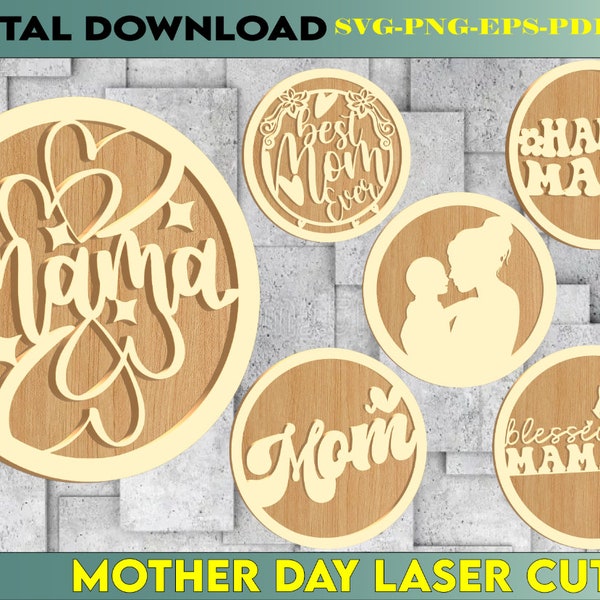 Mothers Day Gift Svg, Gift For Mom Svg, Mothers Day Laser, Wooden Decorative stand, Mothers Day Laser Files, Heart Mom