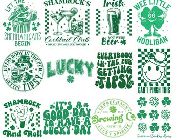 Retro St Patrick's Day SVG Bundle, St Patrick's Day Quotes, Rainbow Svg, Lucky SVG, St Patrick's Day Rainbow, Shamrock, Cut File Cricut