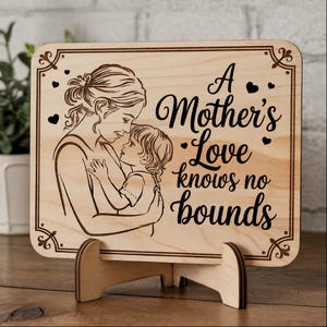 Cartello per la festa della mamma con taglio laser SVG, taglio laser per la mamma, file per cartello da scaffale per la festa della mamma, file di taglio laser per la festa della mamma, Glowforge, download digitale