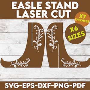 Lasergesneden ezelstandaard 6 maten, platenstandaard, fotolijstweergave, Glowforge lasergesneden bestand, decoratieve standaard, Svg, Ai, Pdf, Dxf