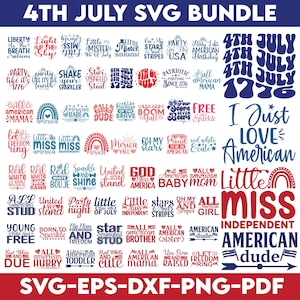 4th of July Svg Bundle, 4th of July Quotes, Fourth of July Svg, Retro America SVG, Independence Day svg, Patriotic Png, Love American Design