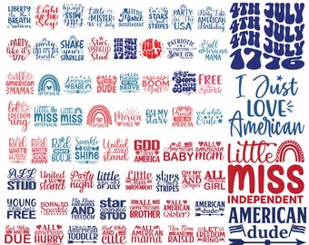 4th of July Svg Bundle, 4th of July Quotes, Fourth of July Svg, Retro America SVG, Independence Day svg, Patriotic Png, Love American Design