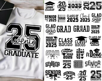 Senior 2025 SVG Bundle, Graduation SVG, Senior Class of 2025 SVG, Senior Graduation, Senior 25, Class of 2025,Graduation Shirt Svg