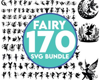 FAIRY SILHOUETTE SVG megapack, Fairy Silhouette Bundle, Fairy Clipart, Fairy Cricut, Fairy Vector, Fairies Svg, Digital Download