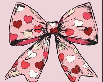 Valentine's day Heart Coquette bow Png, Retro Valentine Shirt Design, Valentine's Day Png, Valentine Love Png, valentine's day bow png