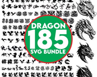 Dragon Svg Bundle, Dragon svg, Dragon Cut File, Dragons Head, Dragon Clipart, Animal Svg, Dragon Silhouette, Dragon tattoo svg